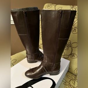 Nine West Leather Boots. Dark Brown       Size 6M Like New